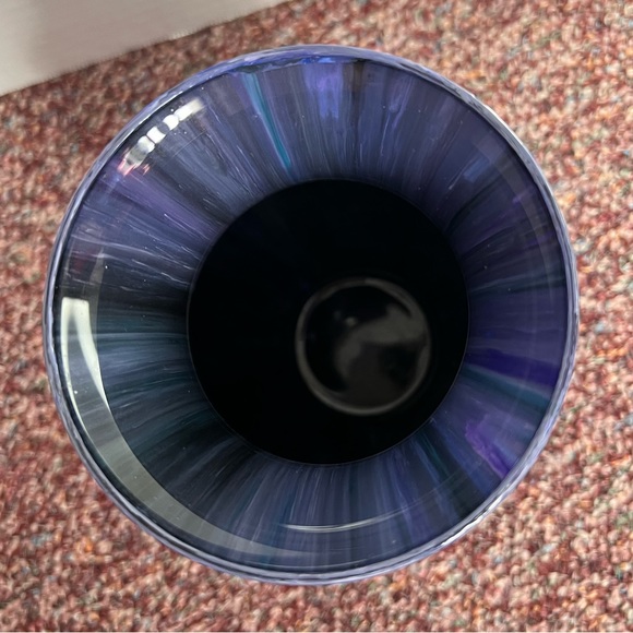 Multi-Color Pour Painted Glass Vase with Resin Topcoat - Handmade - Picture 7 of 10